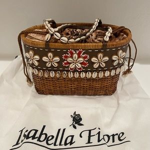 Isabella Fiore Seashell Wicker Bag